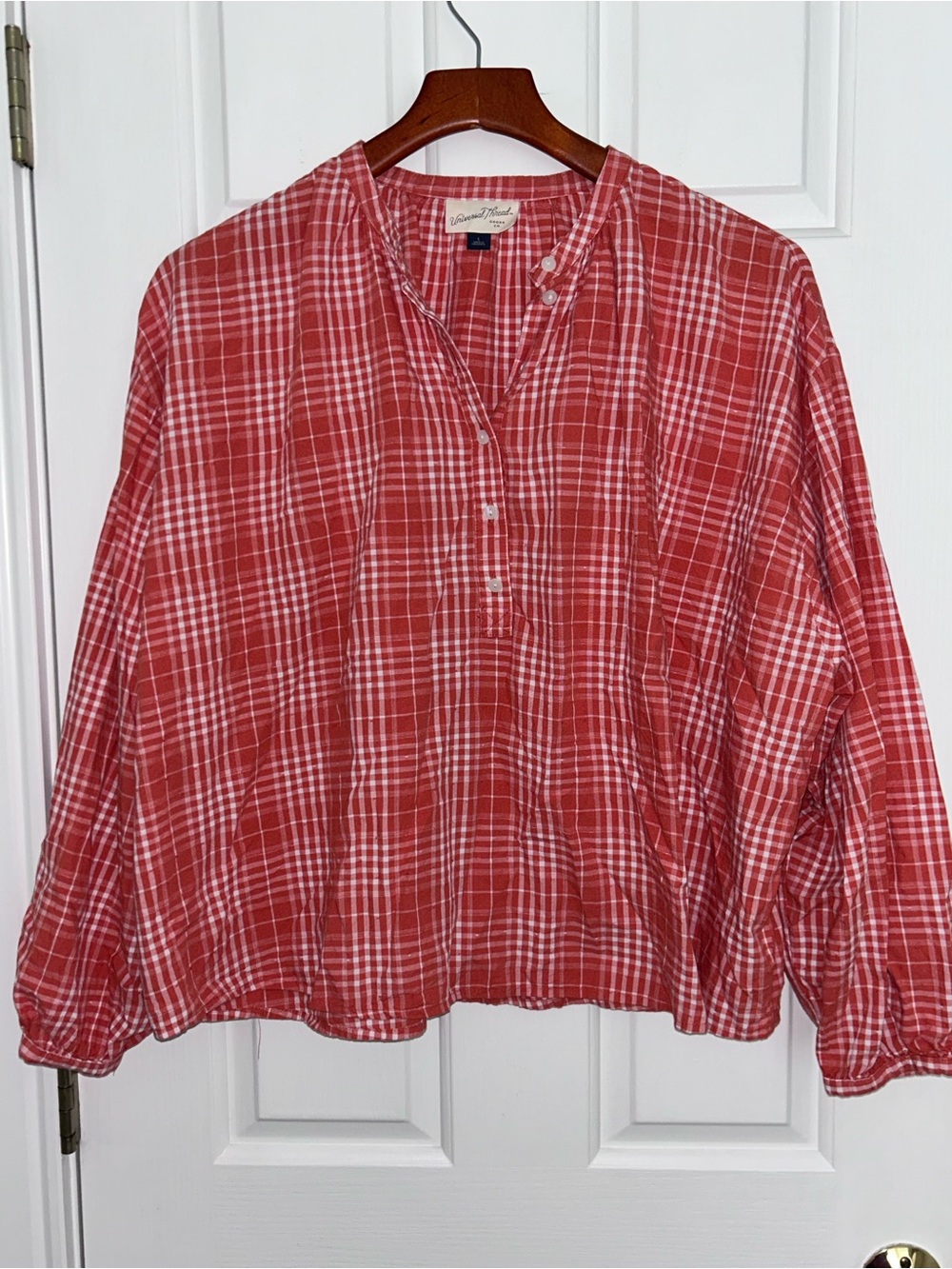 Universal Thread Red and White Plaid Pullover Tunic